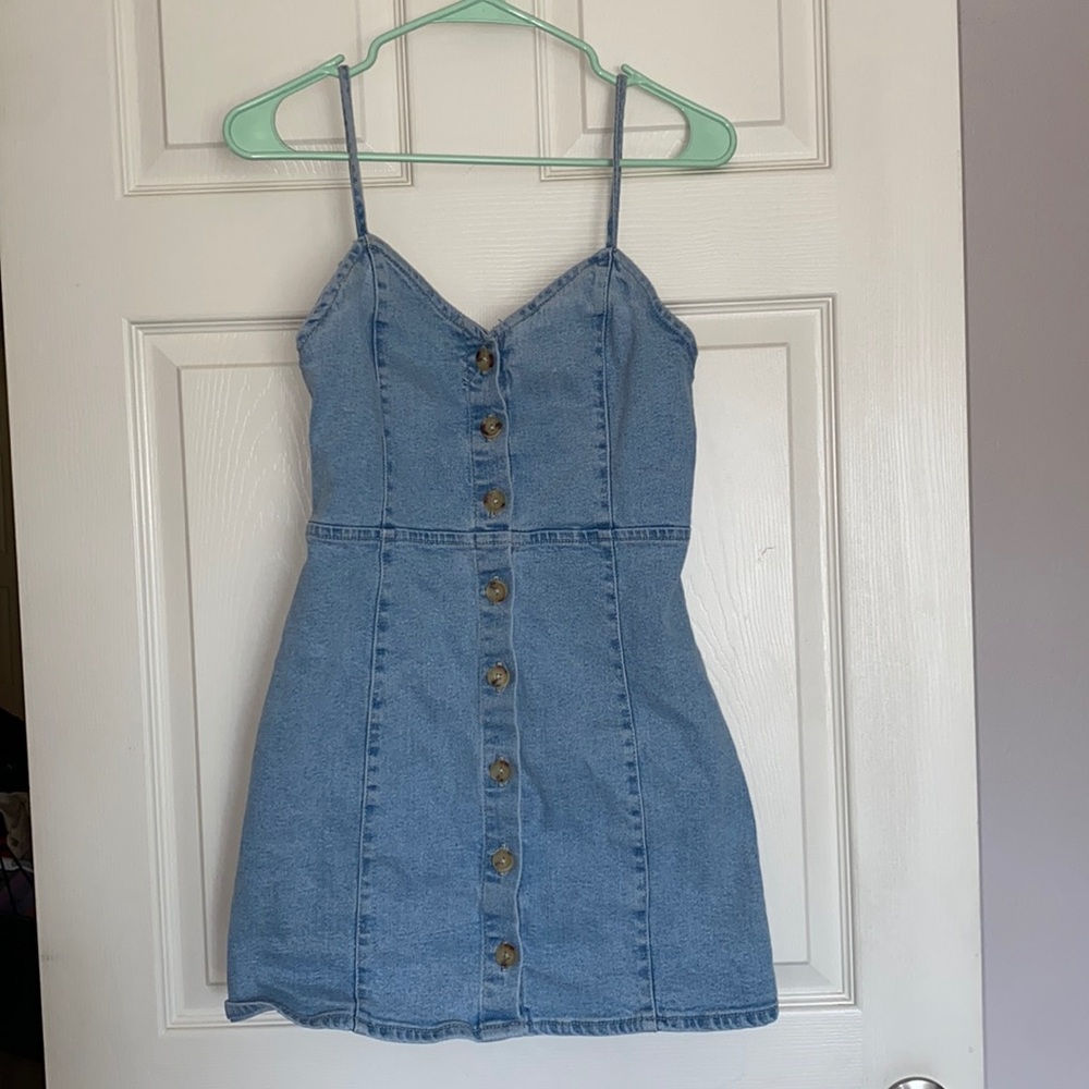Stretchy fitted denim dress Zara